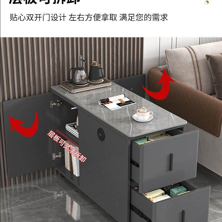 沙发边柜侧柜厅家用小茶几角几轻奢边客简约现代茶YNM茶桌台岩板