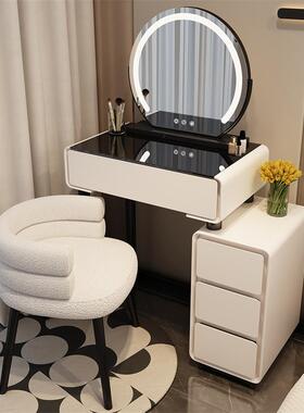 小户型梳妆台卧室现DIZ代约轻奢妆岩板妆台化收简纳柜化桌