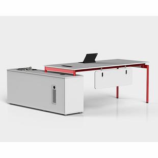 现代简约轻经奢理桌带人侧柜总监主位管办公室小型办公桌1电JA-A0