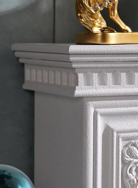 关法式木复古火壁炉柜实雕花仿真壁炉架白色装饰柜B-003置物架客