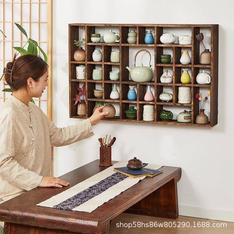 壁挂式展书物示架房古董架多阁壁挂HXX墙实木中式博古上置架示展