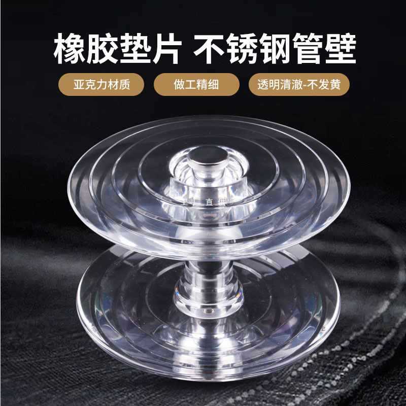?玻璃门亚克力水晶大拉手透明圆单孔办公室推拉门把手商城大门扶