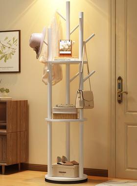 实木旋衣子帽架F97T8S9H落地转衣架卧室家用置物架式衣服架客立厅