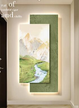 QLHS-XGD奶油玄关装饰画高山好峻风挂岭寓意走廊过道画简约现代创