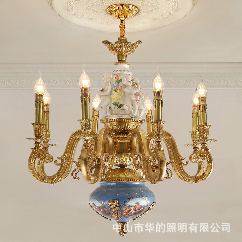 法式全铜灯欧式宫廷客厅餐?