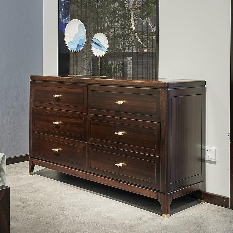 yt新中式实木斗柜卧x室储物柜1.5米长电视柜檀木无品牌/1.黑35米