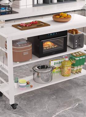 厨房用切菜家带物轮子F76HM879小长桌子多功桌能置桌简易多层长方