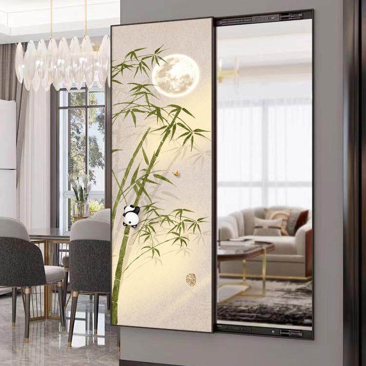 竹报平安NII隐形全身画镜推拉隐藏式镜子壁卧室试镜挂式家用衣穿