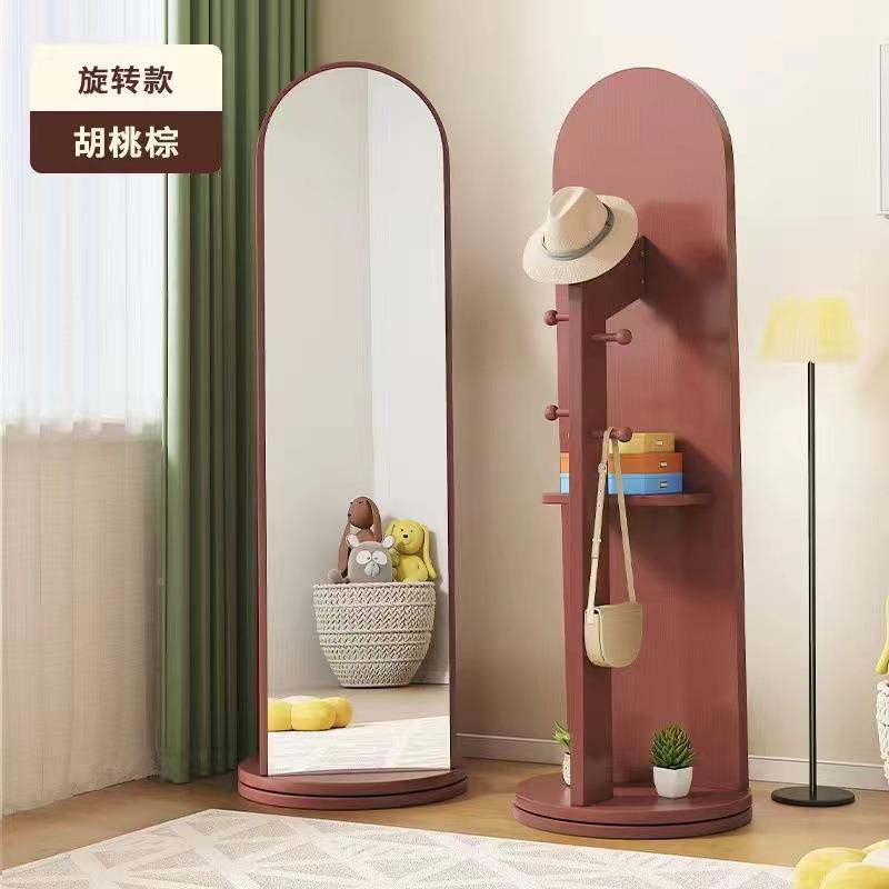 旋转全身镜挂衣物穿衣家用架衣帽架镜镜子置H架落地镜女生试衣镜