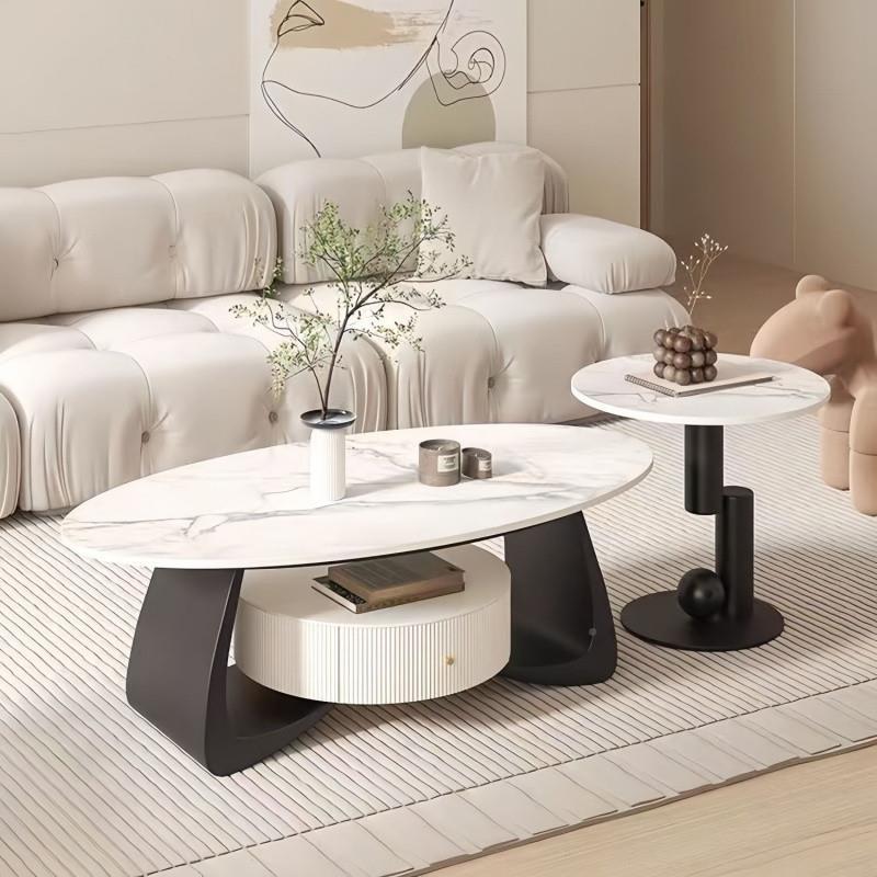 0dnd奶油风极MBB简岩茶几客厅家用茶几网红款爆款22板5新轻奢茶桌