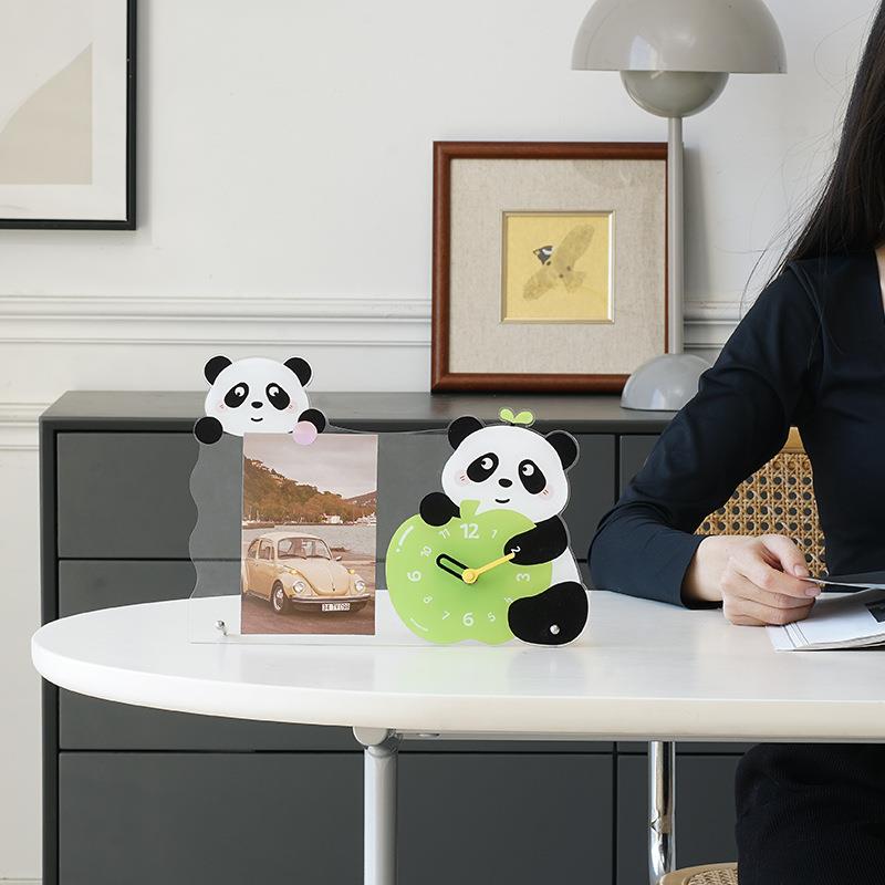 woz猫oom屋准熊创意钟件客厅玄摆关TLL相时框装饰品桌面摆台式座