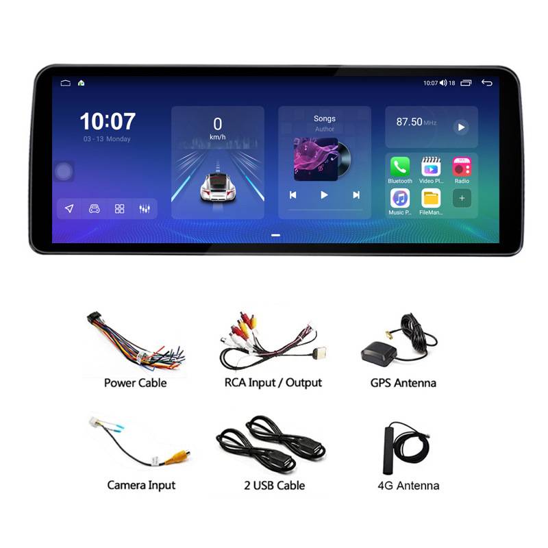 2 Din 12.3英寸汽车多媒体触摸屏Carplay安卓汽车全球定位系统