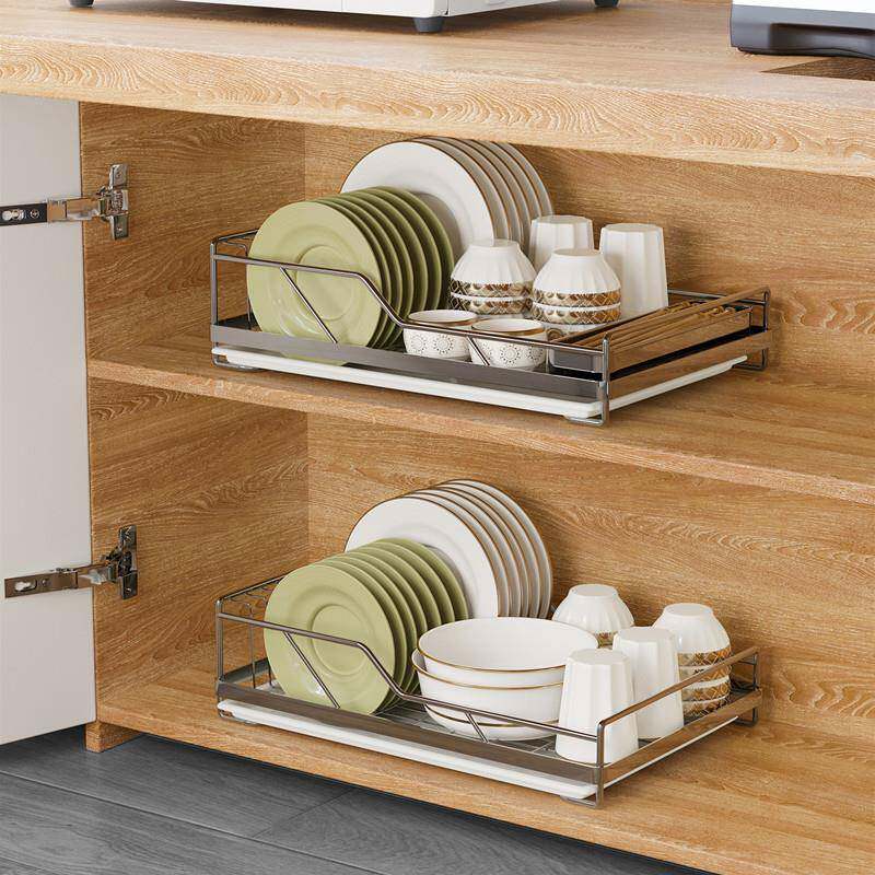 3锈0ATJ4不钢碟沥架抽屉内置水厨碗房消毒柜碗盘子沥水篮置物架