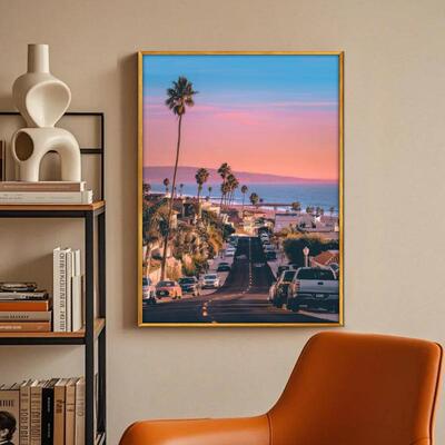 加挂画Calfiorna海景风景装i饰画现代简约州卧室MLW办公室客厅挂