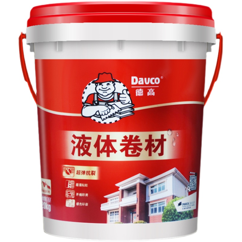 德高液体卷材屋面天沟阳台地下室外墙面水池屋顶聚氨酯防水涂料胶