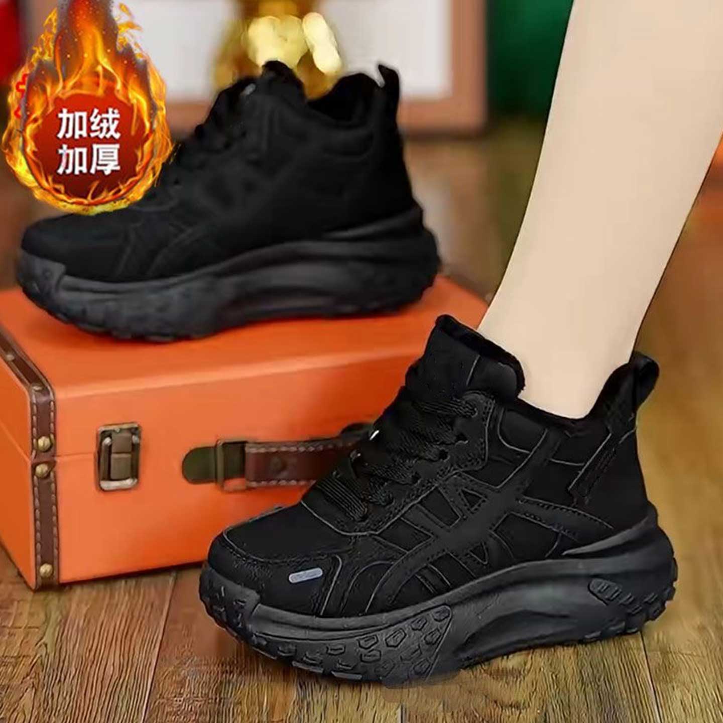 老爹鞋女2025冬季新款加绒加厚棉鞋松糕厚底百搭超软休闲运动鞋子