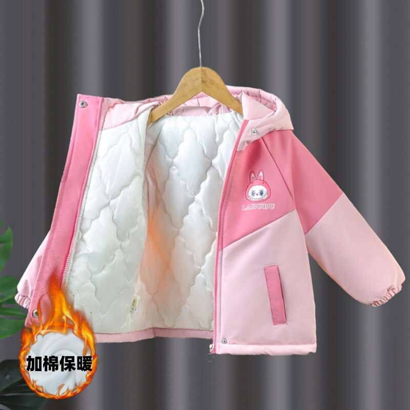 女童夹棉加厚冲锋衣棉服外套