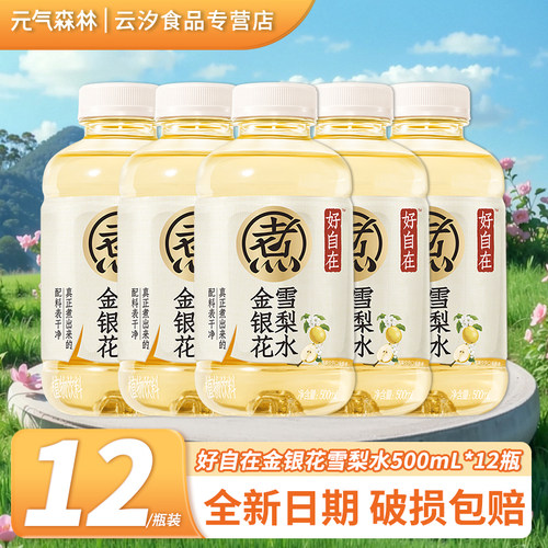 元气森林好自在金银花雪梨水500ml×12瓶真正煮出来的清爽饮料