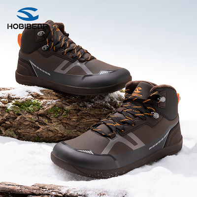 HOBIBEAR宽楦赤足保暖2026春秋加绒舒适百搭时尚简约徒步健身鞋