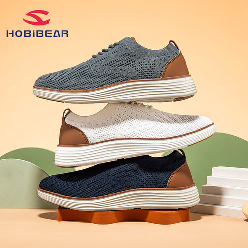 HOBIBEAR网面透气舒适秋季新款百搭牛津鞋男士徒步攀岩健身鞋潮流