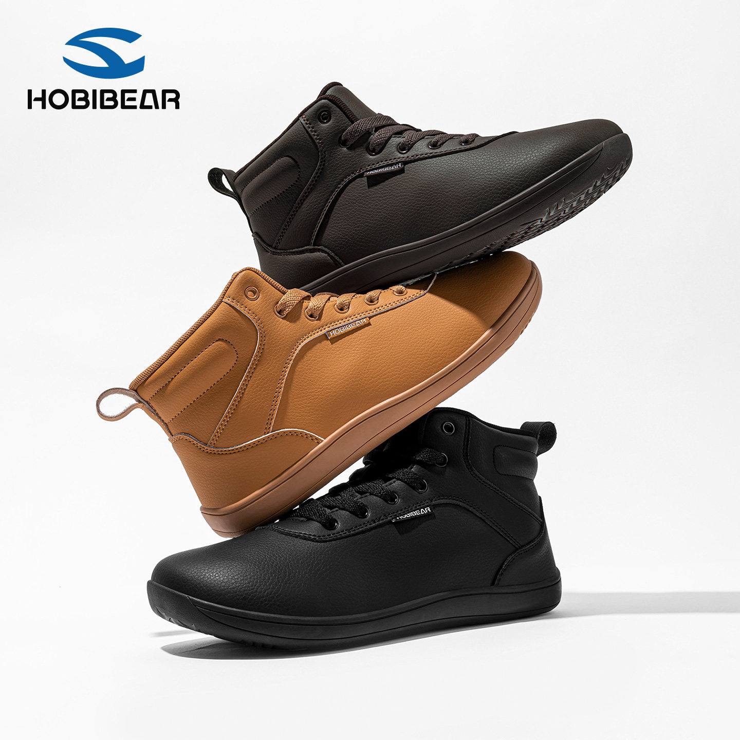 HOBIBEAR男士高帮宽楦赤足鞋2025秋季新款攀岩软底舒适防滑减震,流行男鞋,健步鞋,淘宝优惠券,粉丝福利购,淘宝优惠卷