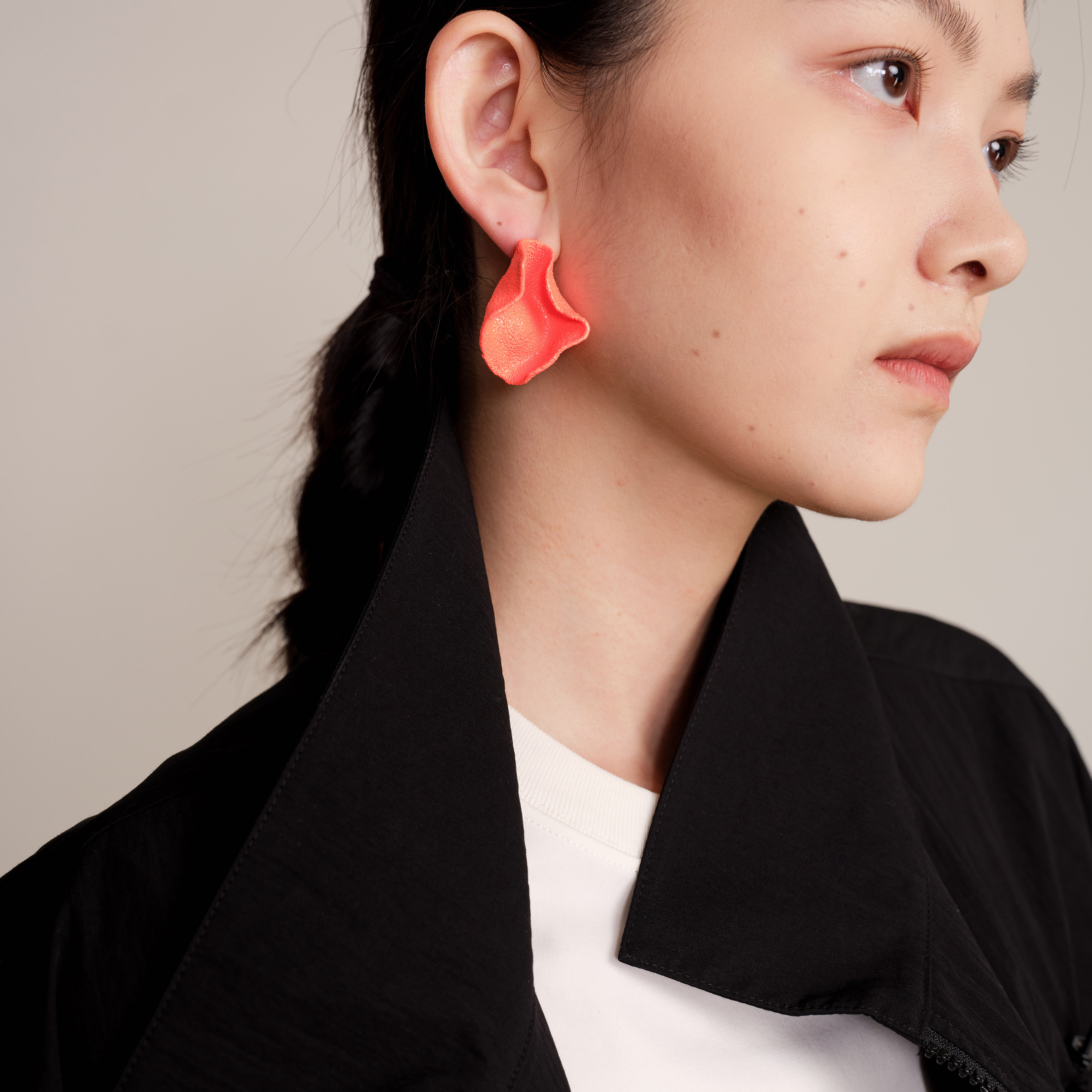 JUDYHUA调香师系列纯手工创意陈皮耳环耳坠耳钉荧光橙色