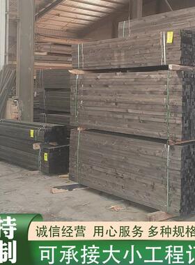 风管垫木设备油浸黑色枕木管道抗压pu木托沥青防腐木空调管道管托