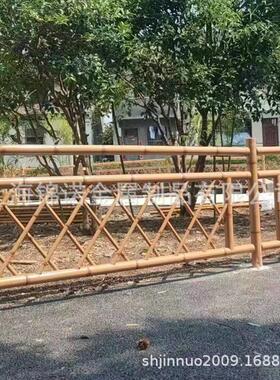 供应不锈钢仿竹式护篱栏绿色竹节围栏庭院笆栅栏景区绿化围栏