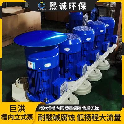 熙诚环保厂酸家立现货废气喷淋塔耐碱槽内水泵巨洪大流量槽内式泵