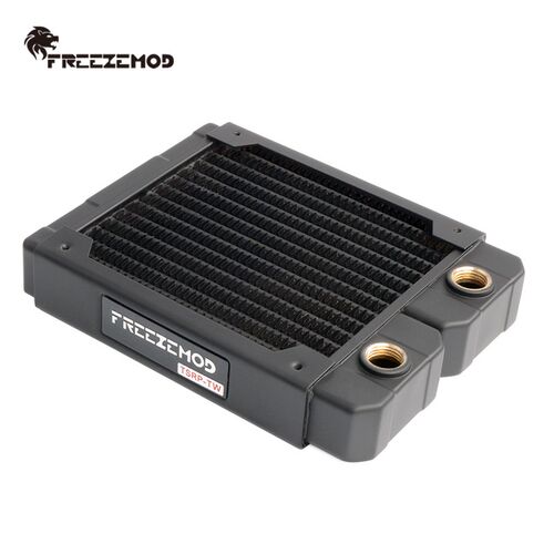 FREEZEMOD电脑水冷铜散热排14扁管TSRP-TW120紫铜翅片12CM风扇位