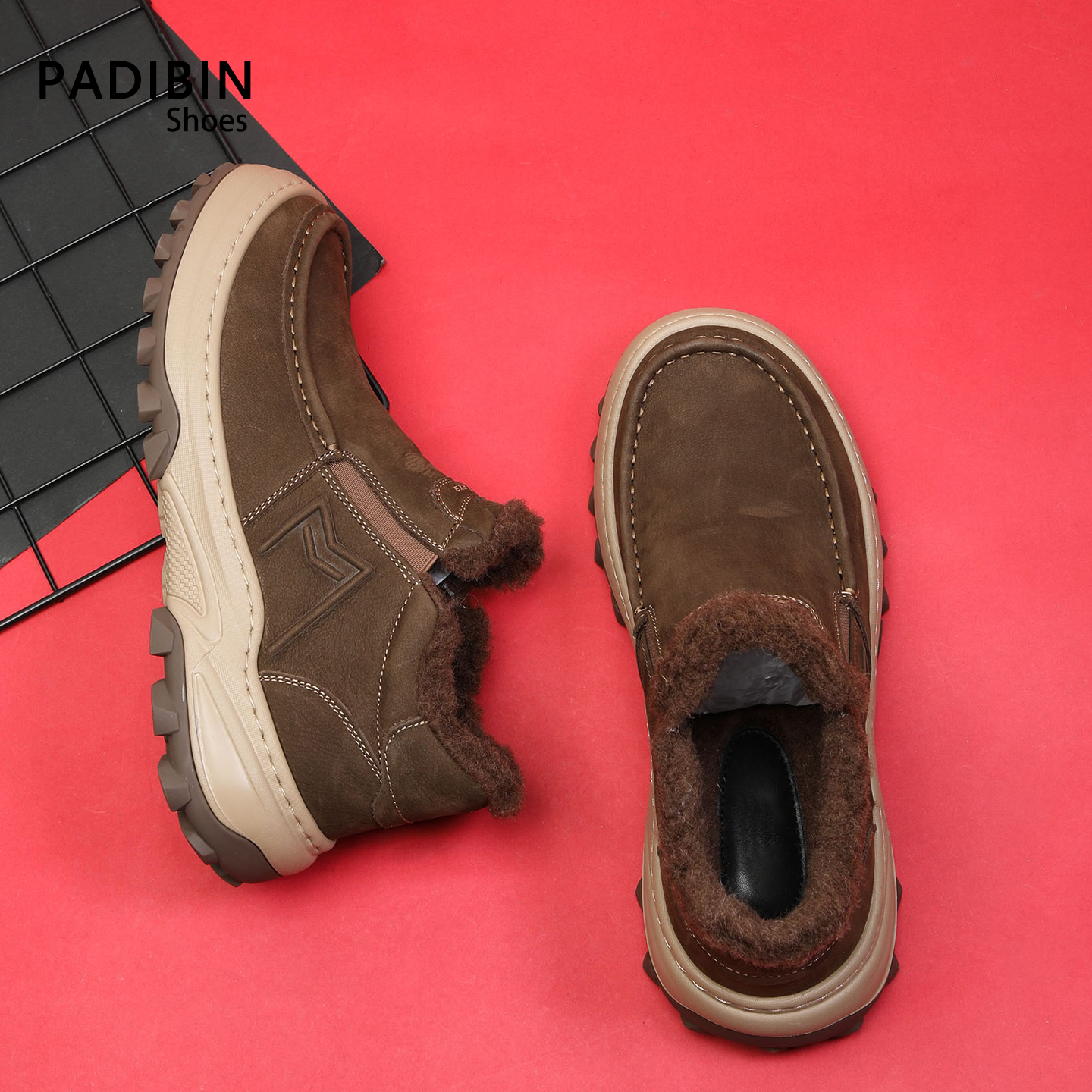 短筒雪地靴男款2025新款加绒加厚