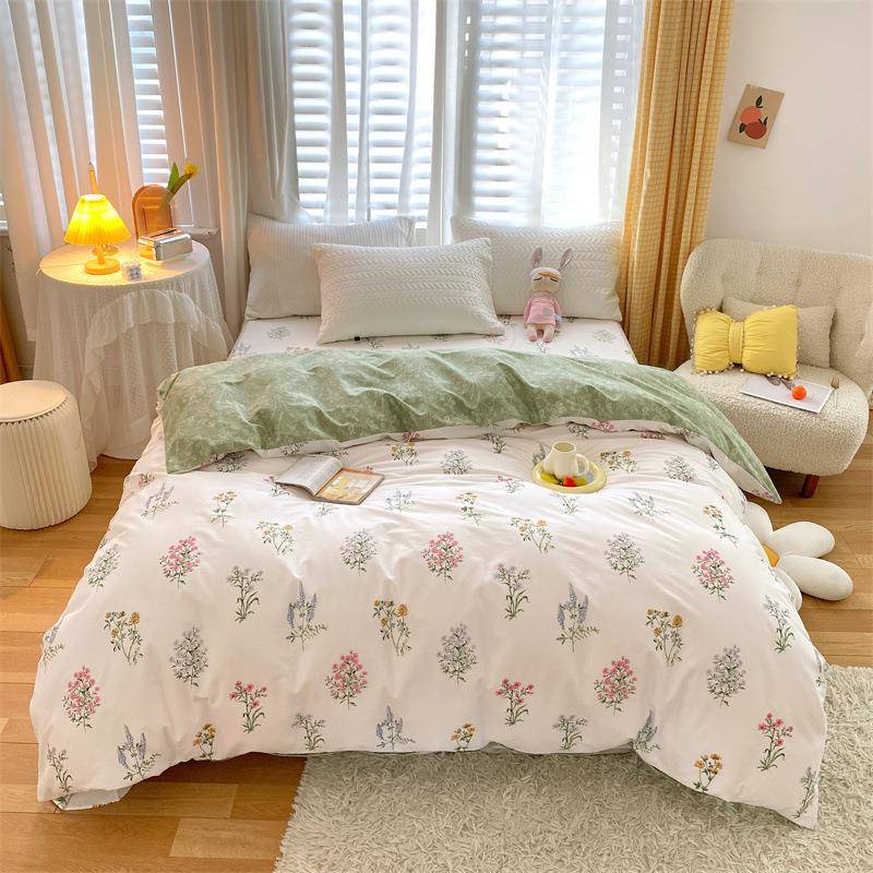 供应40支全棉被套133*72单件双人碎花被罩宿舍民宿被套小清新