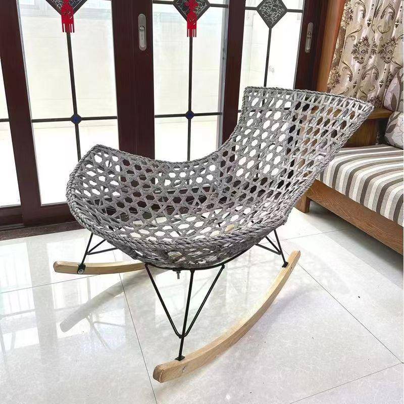 复古摇摇椅家用阳台休闲单人椅懒人沙发摇椅成人躺椅夏季户外藤椅