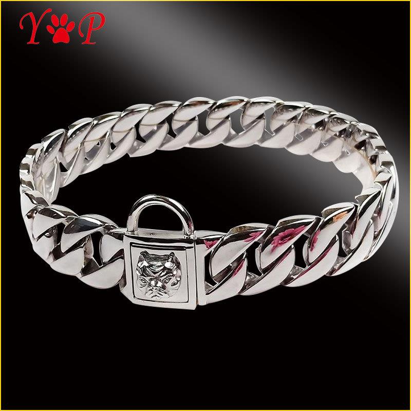 外贸古巴狗链不锈钢304脖圈链豪华恶霸犬项圈狗狗装饰饰品一件代