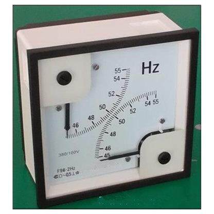 长城电表厂 F96-2HZ 45-55HZ 380/100V 双指针频率表 船用表