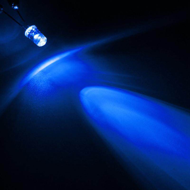 蓝色LED灯珠 LED发光二极管5MM蓝色白发蓝F5蓝光 超高亮 10000MCD