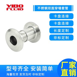 不锈钢304双片式穿墙套管 12.7MM过墙管装饰环彩板钢板圈套筒