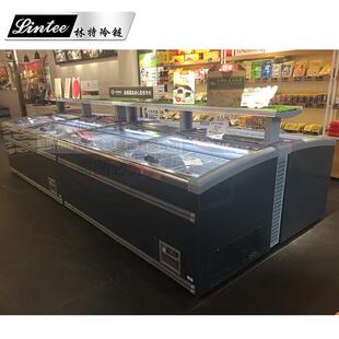 中山林特组合小岛柜冰淇淋冷冻食品带玻璃盖自动化霜随意组合移动