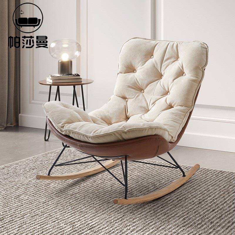 轻奢摇摇躺椅阳台单人沙发小户型简约客厅大人网红款懒人休闲摇椅