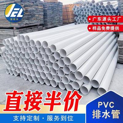 pvc排水管下水管塑料硬管材管件排烟管5075110160pvc2004米