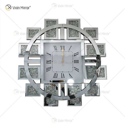 简约欧式镜面壁钟客厅轻奢挂钟装饰挂墙时钟wall clock钟表