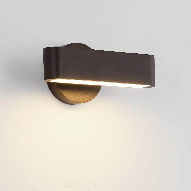 极简木质壁灯新中式复古卧室灯实木床头灯可旋转创意客厅墙壁灯具