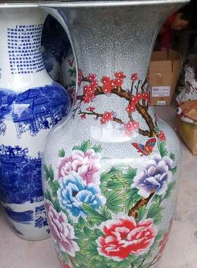 仿古陶瓷1米花瓶仿古粉彩陶瓷工艺花瓶整套仿古陶瓷家居摆件