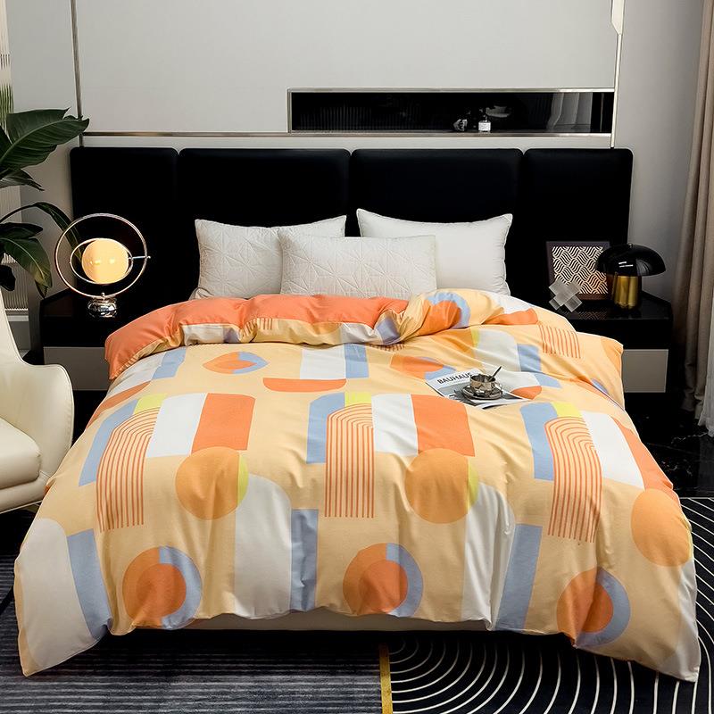 秋冬加厚纯棉100磨毛四件套床单被套保暖简约床上用品三件套a类