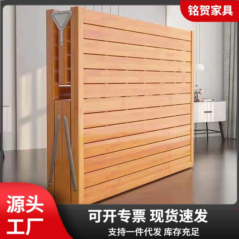 竹床折叠床单人双人简易家用款成人竹板凉床一米二出租房硬板木床