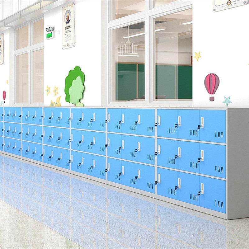 学生书包柜彩色带锁更衣柜员工文件柜储物柜教室宿舍收纳柜铁皮柜