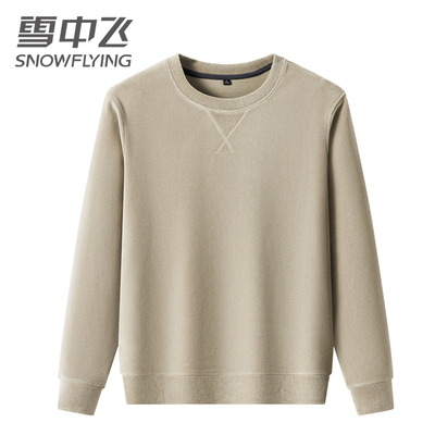 雪中飞男士新款绵羊毛奥粒绒卫衣