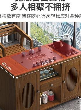 茶水AEI柜客动厅茶车茶边几移茶烧水壶体阳台小茶桌带轮组台合一