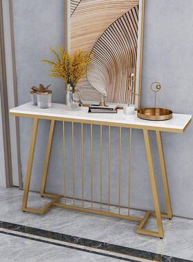 轻奢桌大理铁艺简石约玄关门厅装饰墙边玄关物置架轻奢风64623超