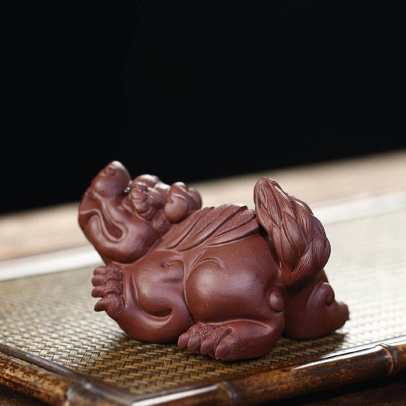 厂家宜砂兴紫茶宠雕招财居貔貅ATH工塑艺品茶盘家茶玩摆件网店